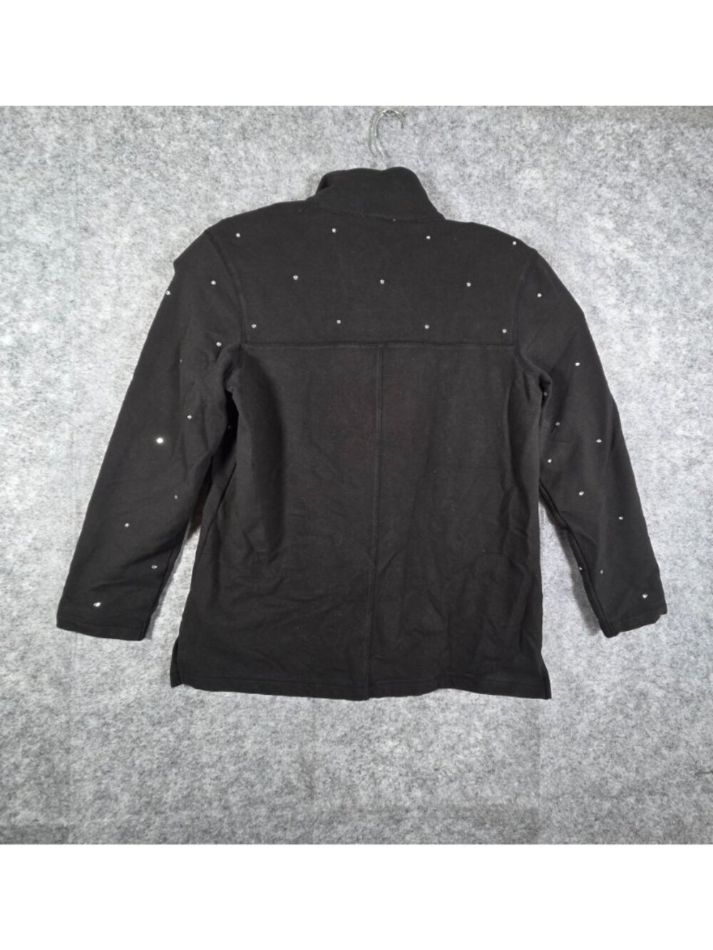 Quacker Factory Rhinestone Zip Up Jacket Black Size M - Picture 6 of 9